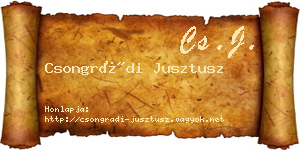 Csongrádi Jusztusz névjegykártya
